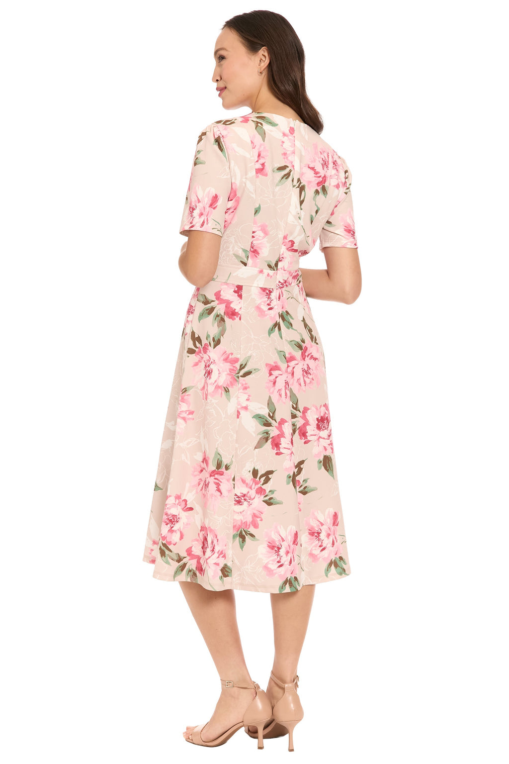 Quill Side Tab Fit & Flare in Outlined Roses - FINAL SALE