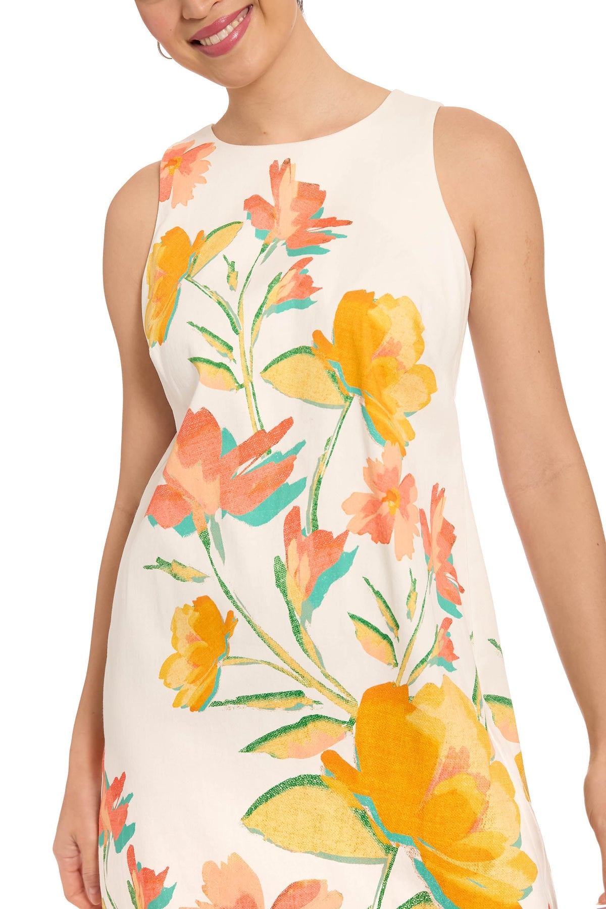 Miranda Cotton Shift in Textured Frond - FINAL SALE