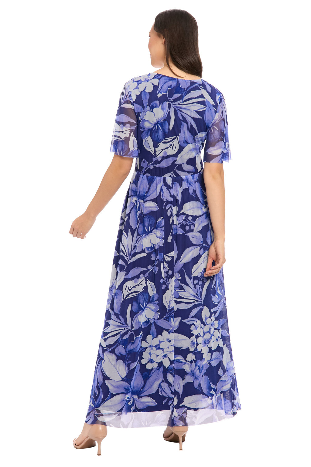 Leila Smocked Waist Mesh Maxi in Nature's Harmony