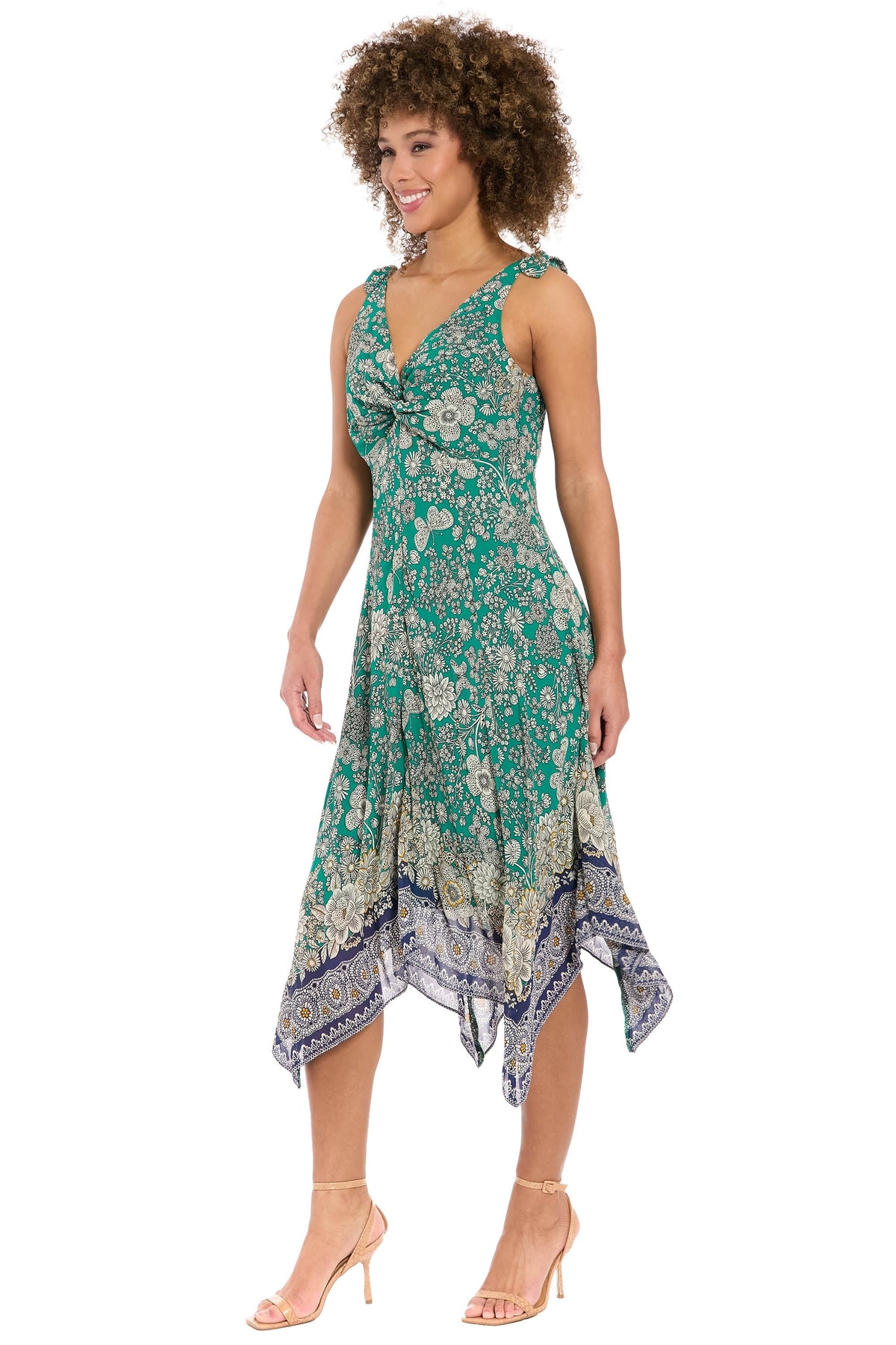 Mirelle Twist Front Dress in Seaside Mosaic