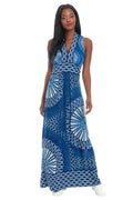 McKay V-Neck Halter Maxi in Boho Wheels