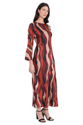 Moira Diagonal Wave Tie Back Midi Dress - FINAL SALE