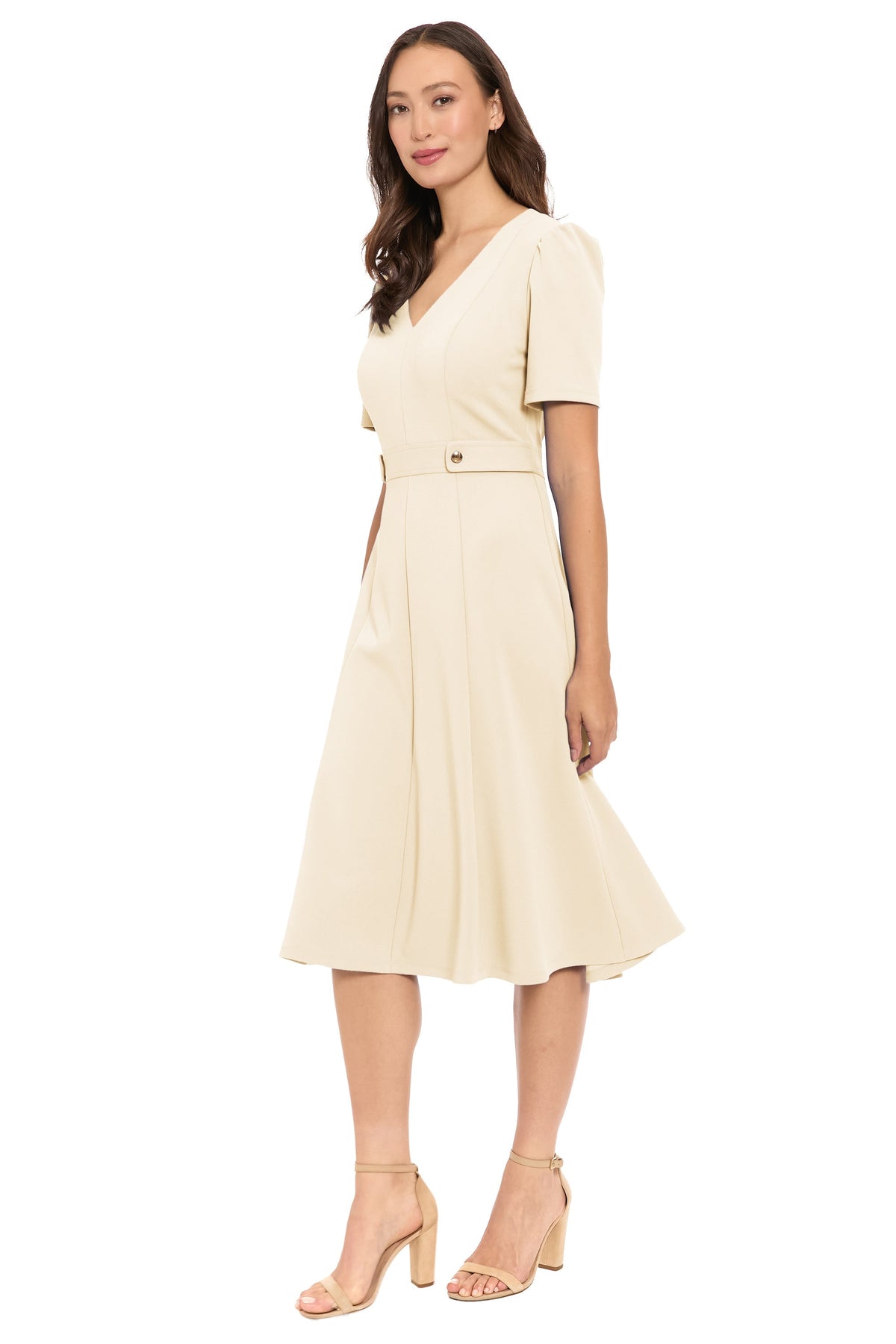 Quill Petite V-Neck Side Tab Dress in Classic - FINAL SALE