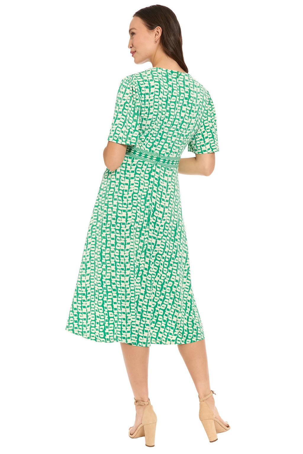 McKay Short Sleeve Fit & Flare Midi