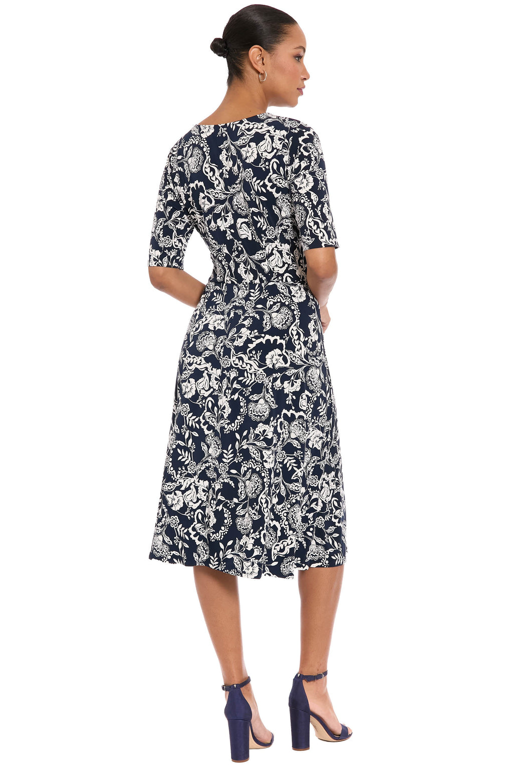 Revel Elbow Sleeve Midi in Graphic Provencal