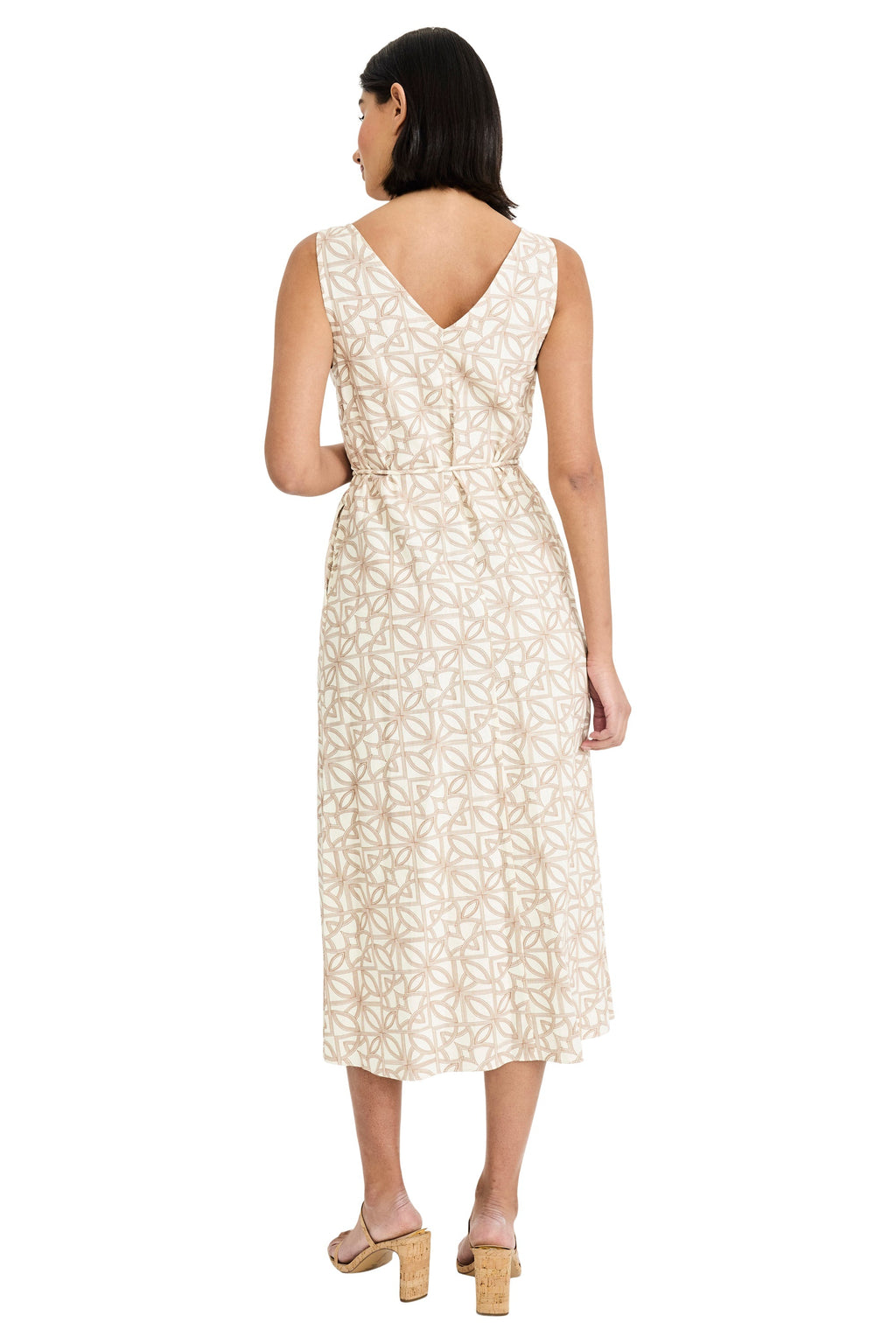 Porsha Linen Sleeveless Tie Sash Midi - FINAL SALE
