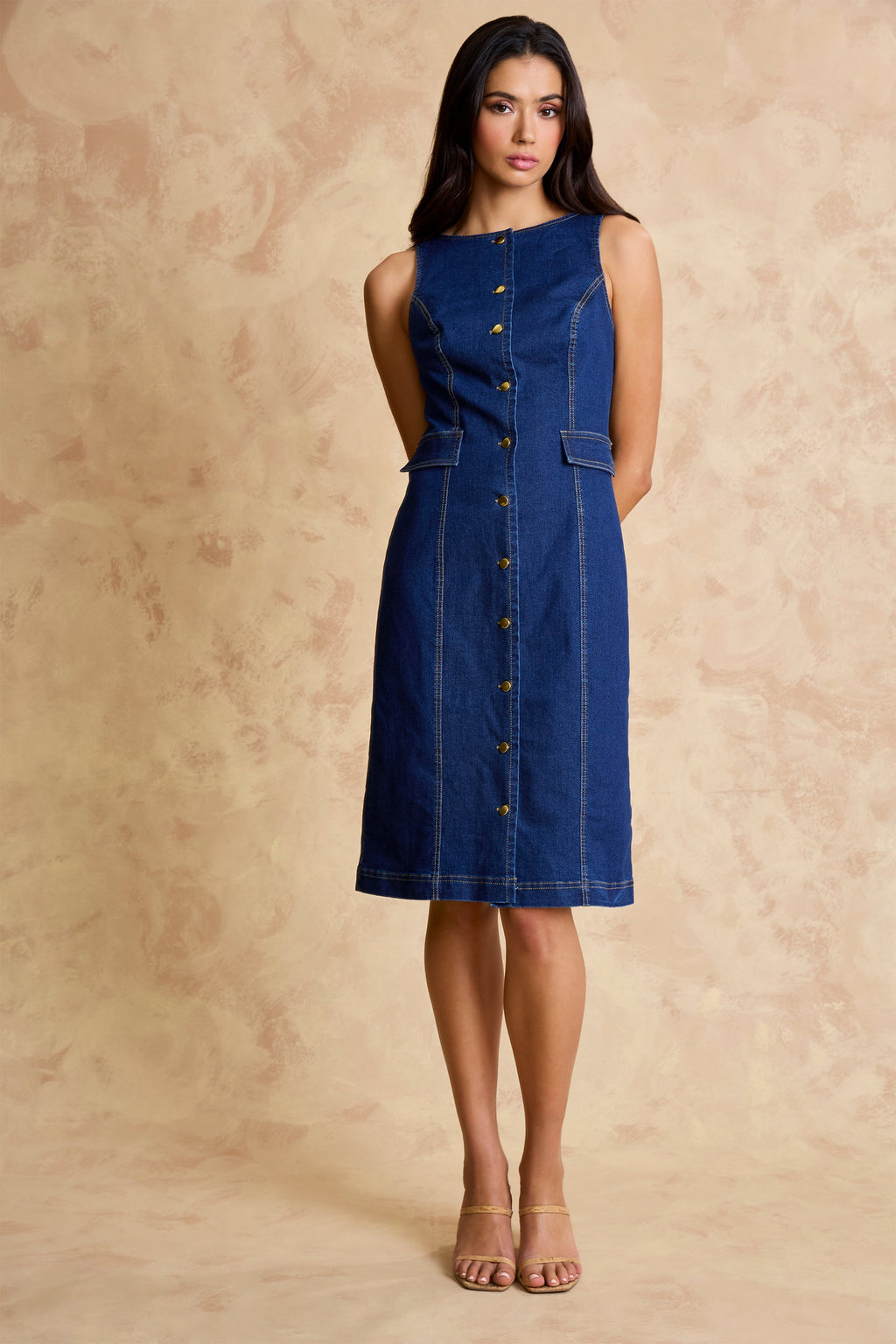 Natalie Stretch Denim Shirt Dress