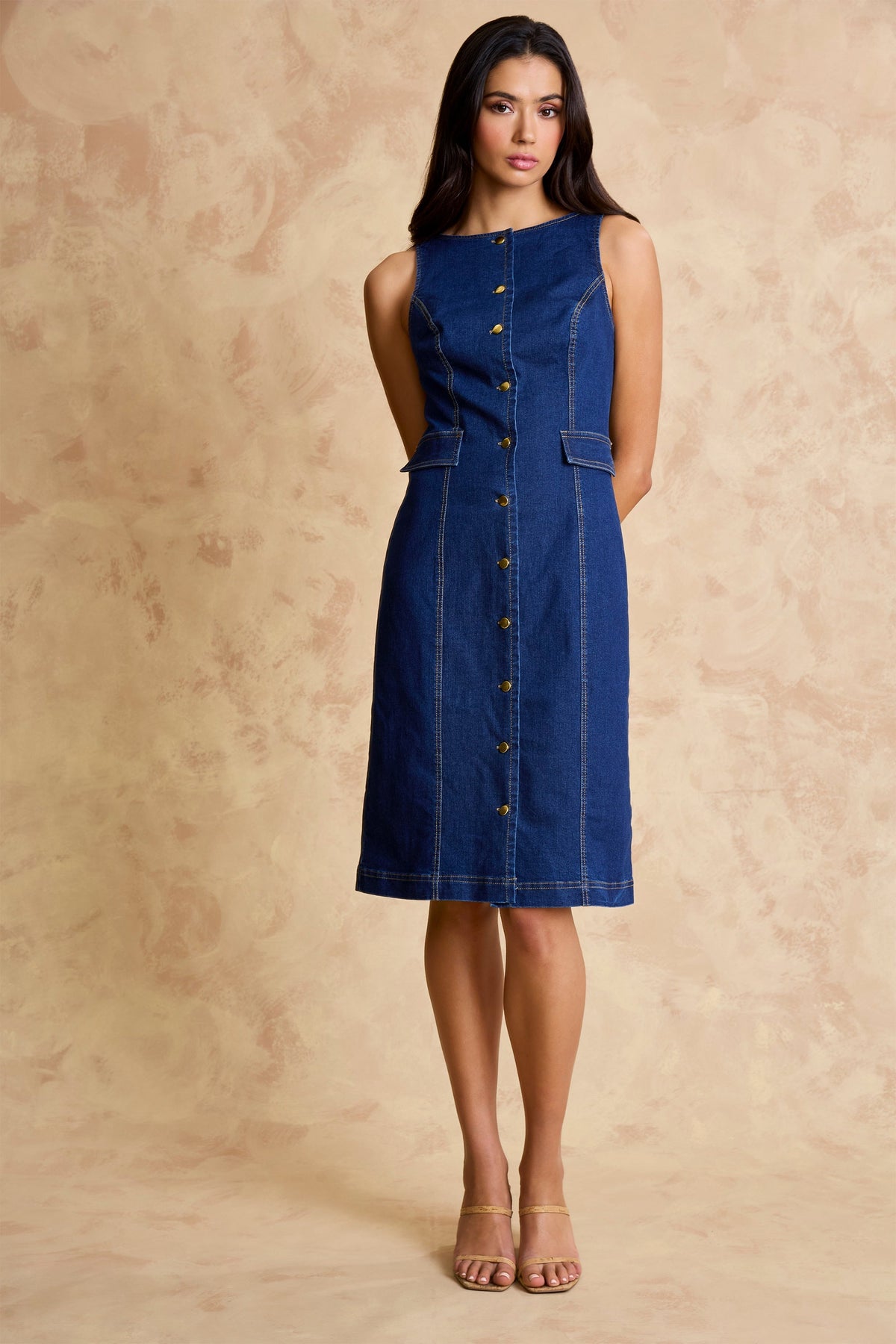 Natalie Stretch Denim Shirt Dress