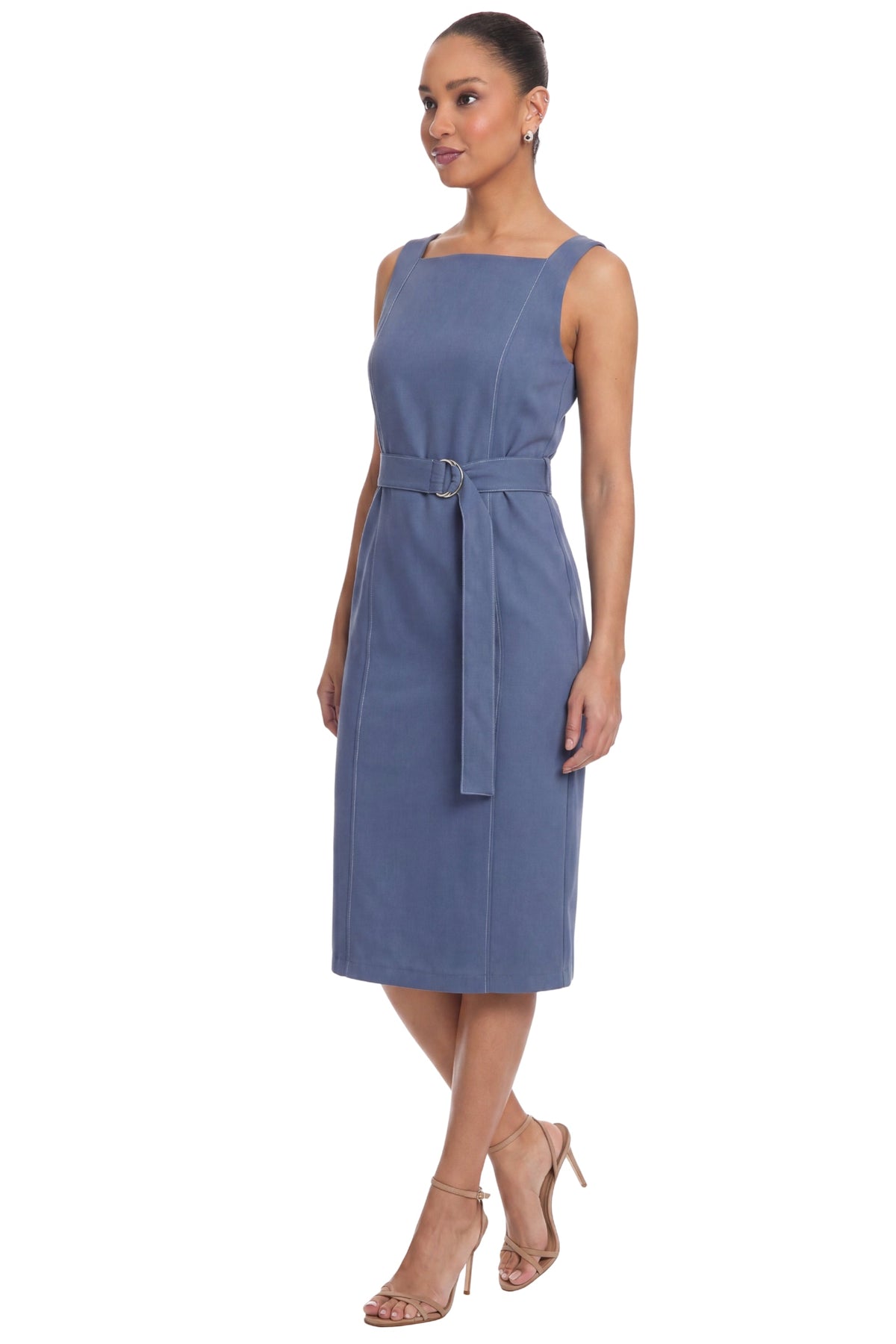 Olinda Square Neck Midi wIth Belt