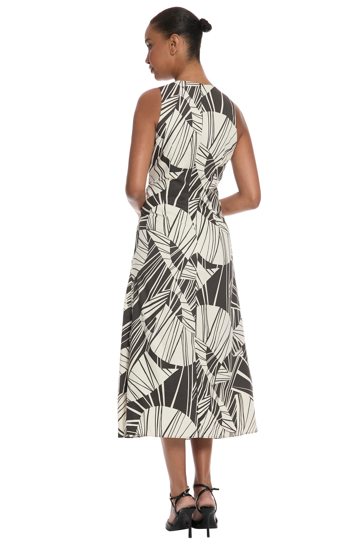 Renatta Sleeveless Midi in Block Ink Geo