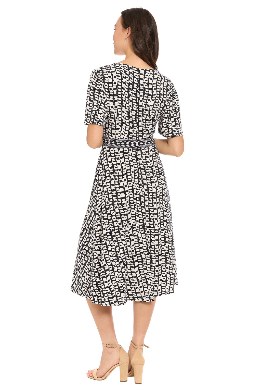 McKay Short Sleeve Fit & Flare Midi