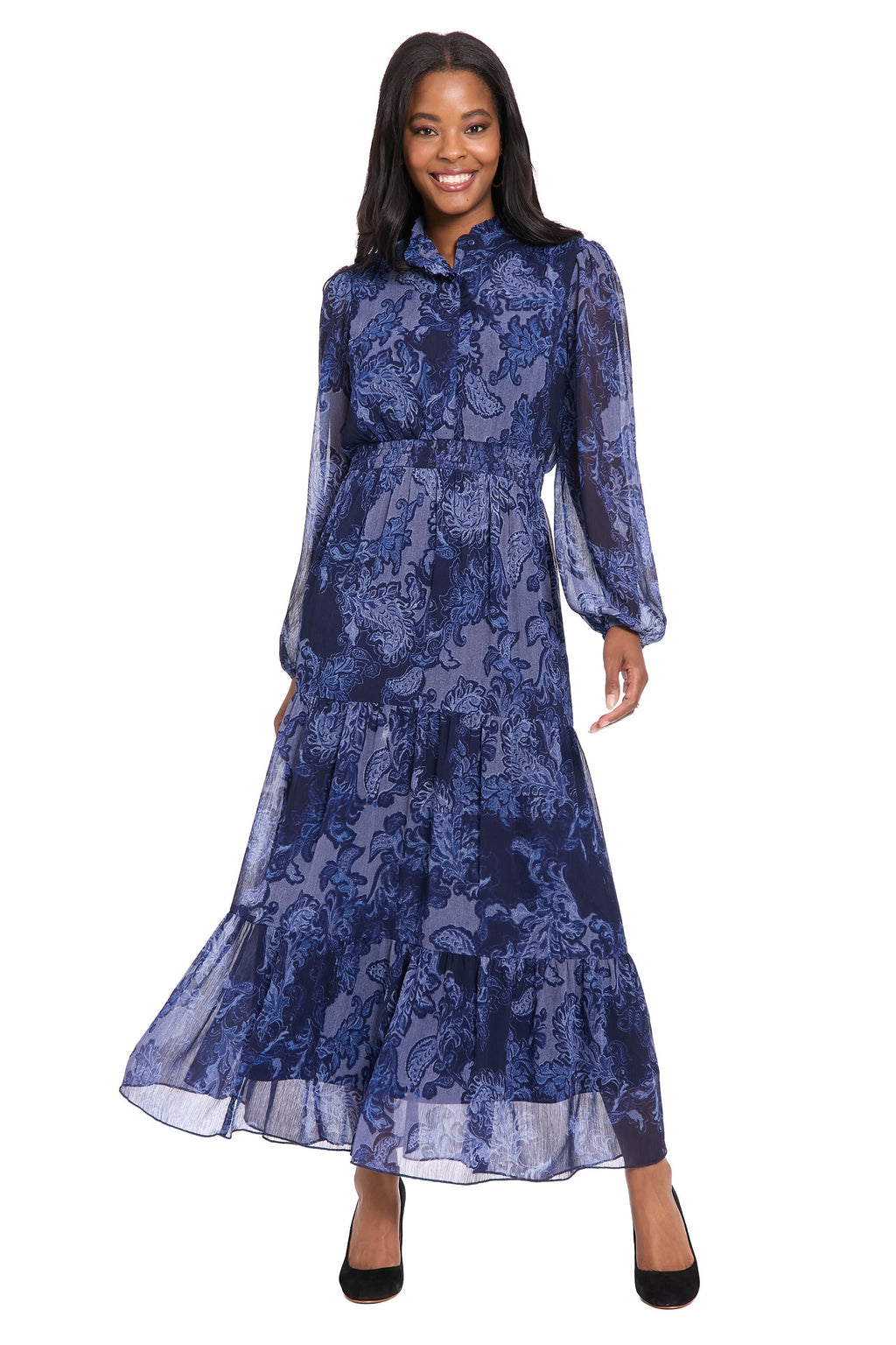 Lettie Ruffle Neck Tiered Maxi - FINAL SALE