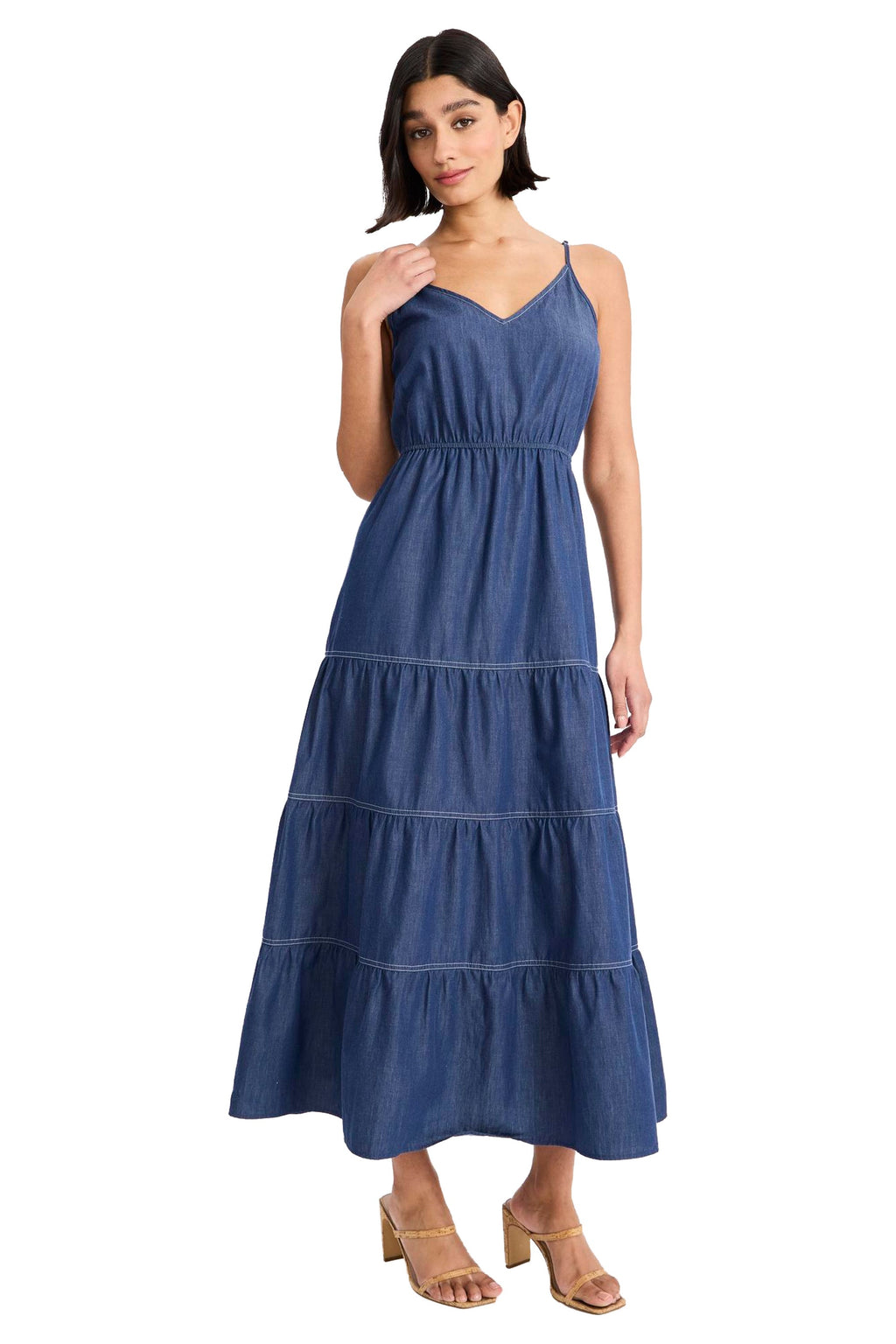 Pat Spaghetti Strap Denim Dress