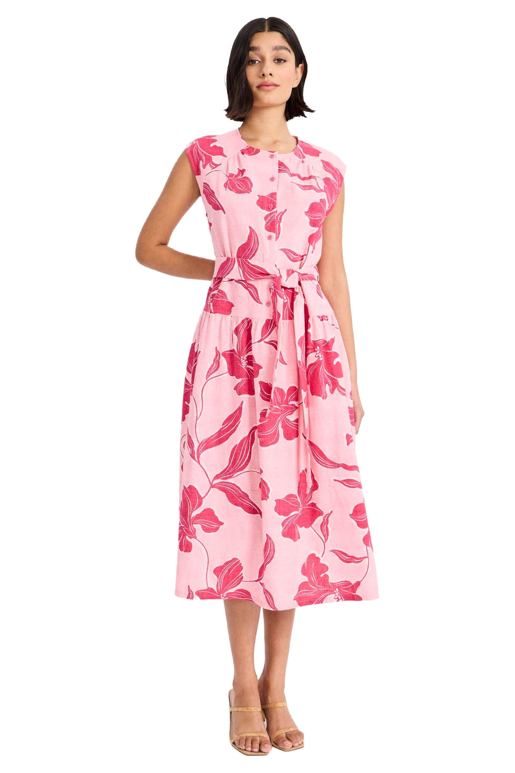 Tonia Linen Sleeveless Shirtdress Midi - FINAL SALE