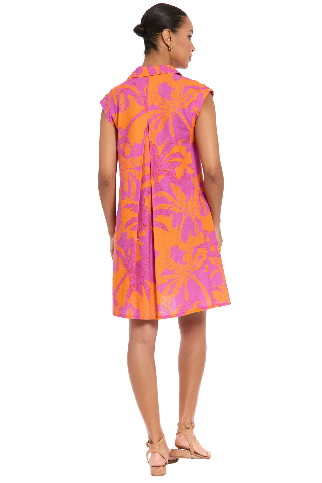 Tessa Collared Sleeveless Linen Dress