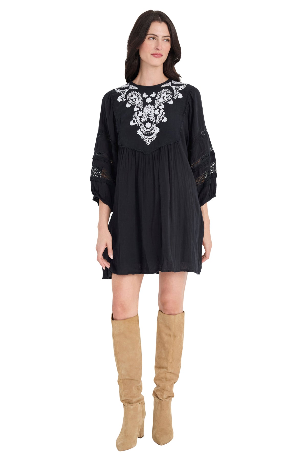 Michael Tunic Dress with Embroidered Yoke - FINAL SALE