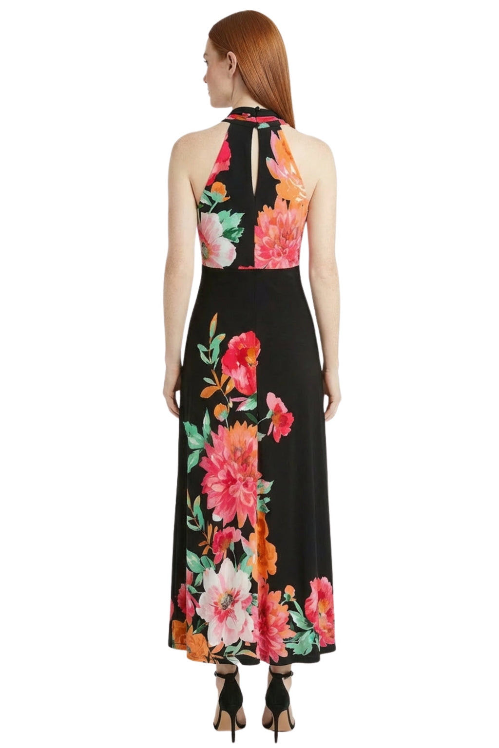 Zarina Petite Halter V-Neck Maxi Dress
