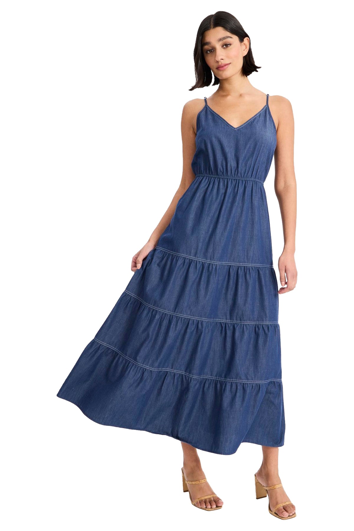 Pat Spaghetti Strap Denim Dress