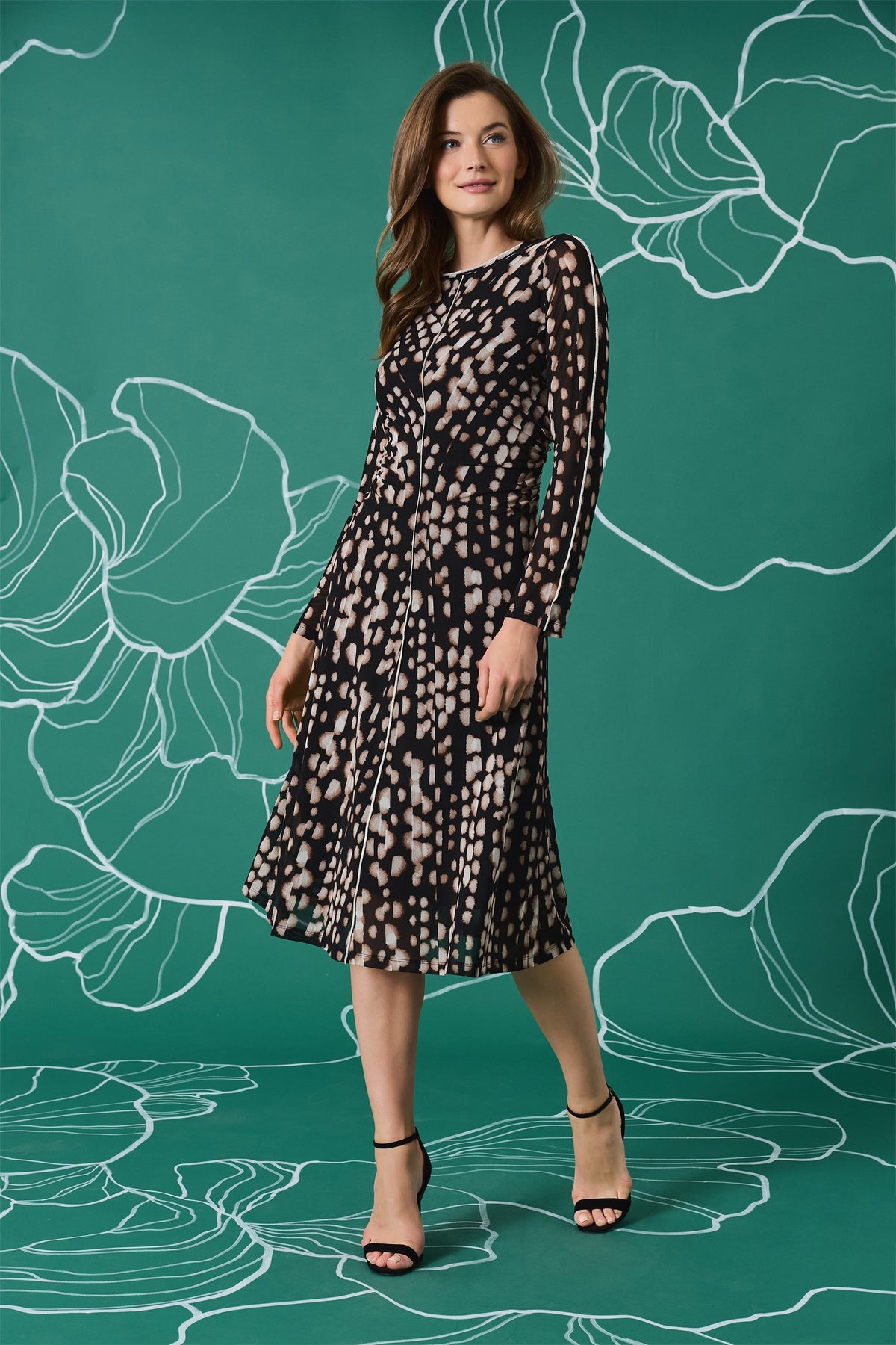 Leslie Fit & Flare in Cascading Spots - FINAL SALE