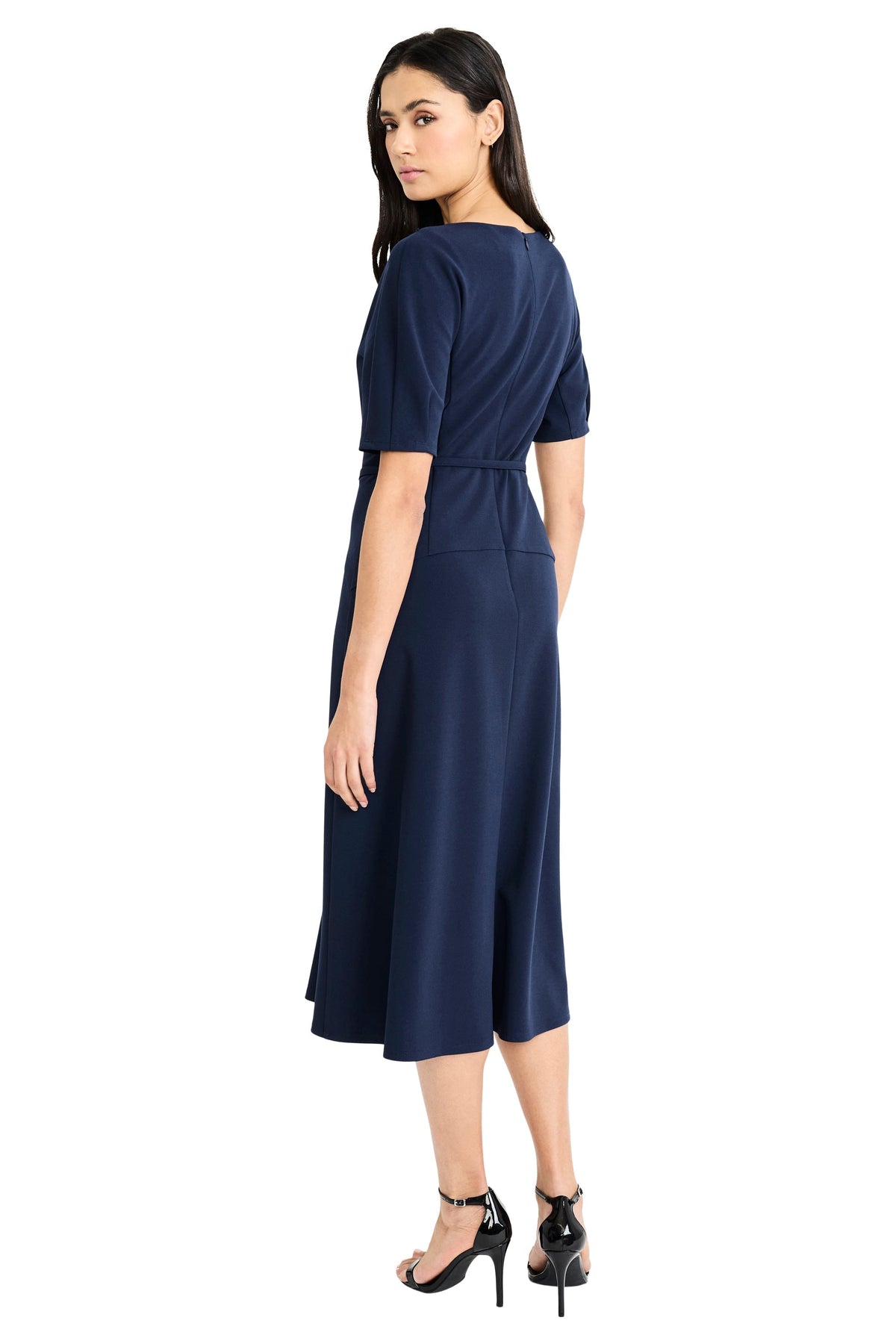 Nathalia Belted V-Neck Midi Dress - FINAL SALE