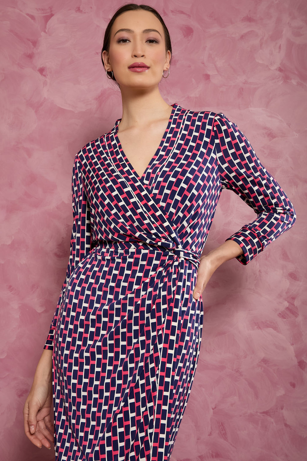 Rosaline 3/4 Sleeve Dress in Stretch Jersey