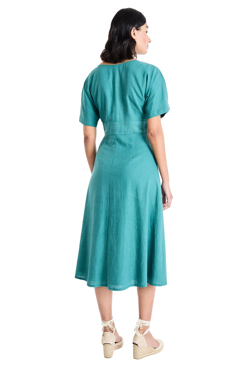 Lilith Button Front Flutter Sleeve Dress - FINAL SALE