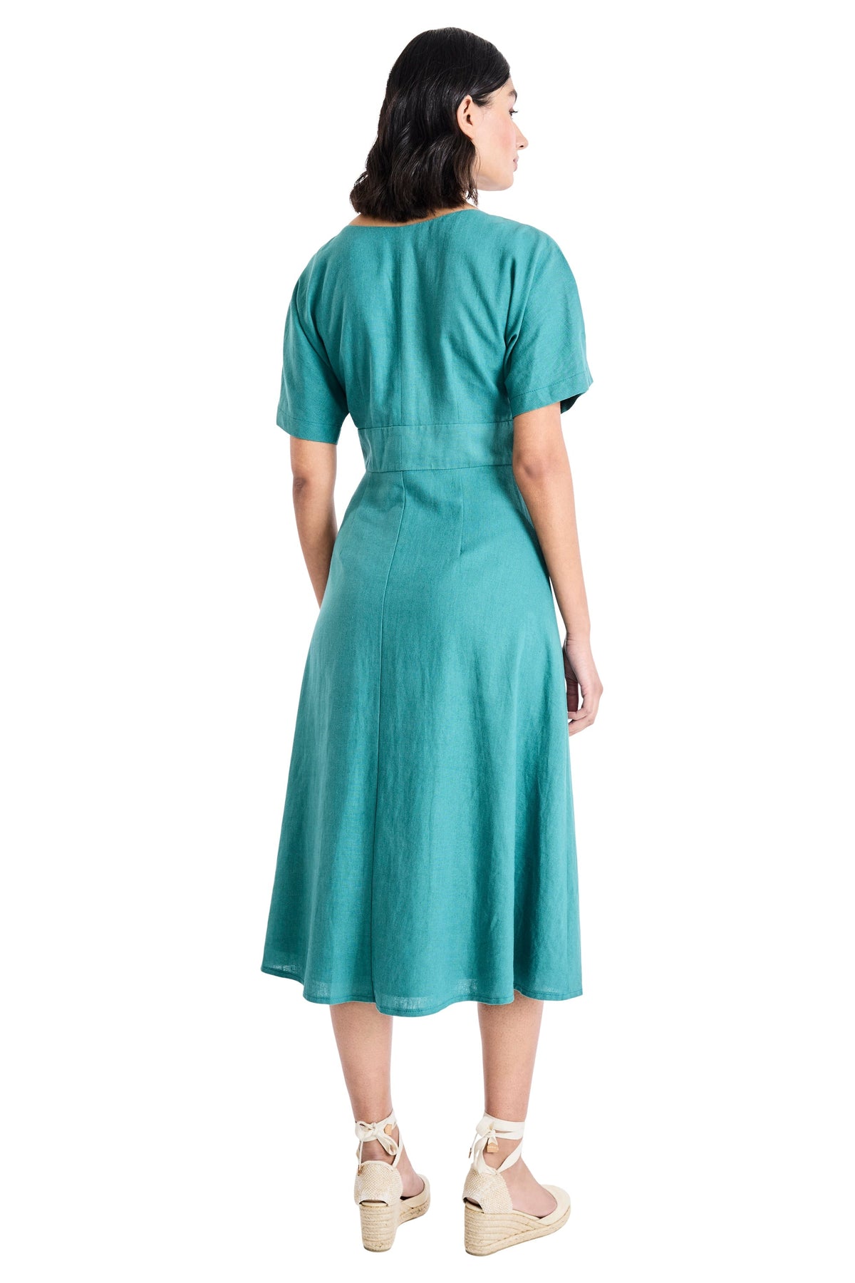 Lilith Button Front Flutter Sleeve Dress - FINAL SALE