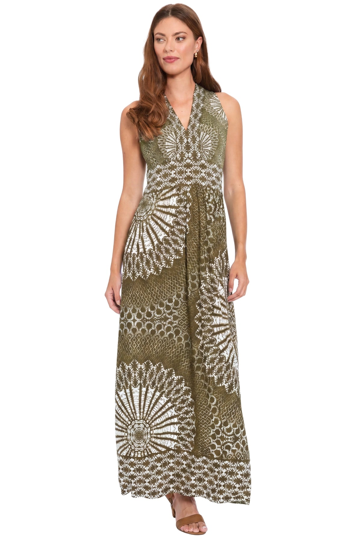 McKay V-Neck Halter Maxi in Boho Wheels