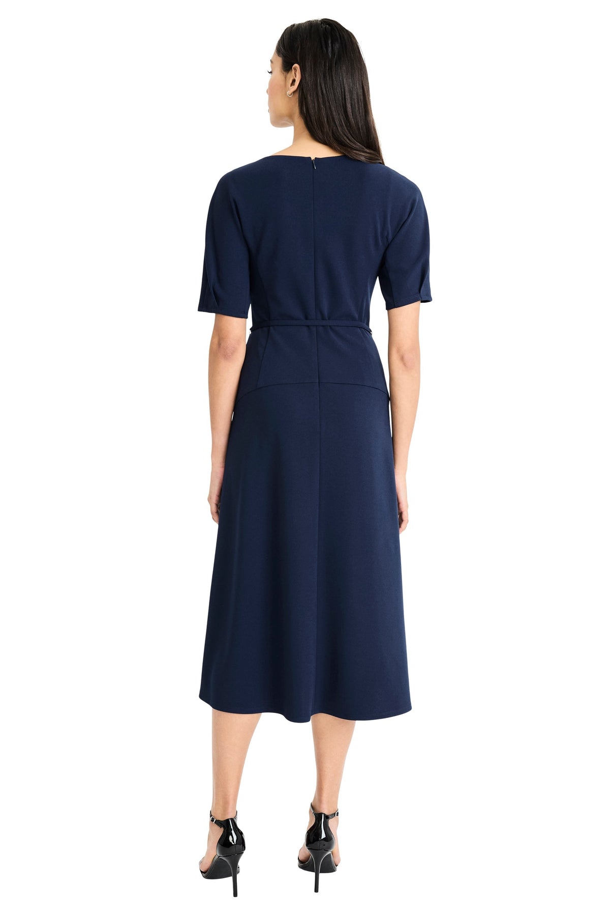 Nathalia Belted V-Neck Midi Dress - FINAL SALE