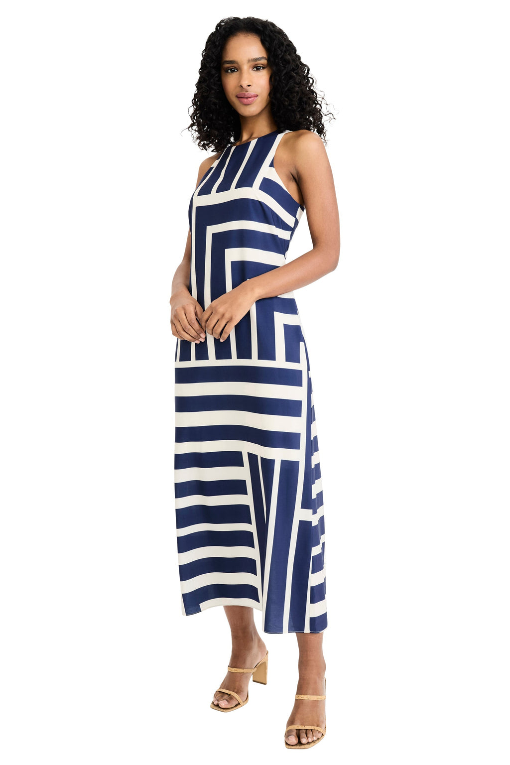 Quincy Midi Shift Dress in Intersection Stripes