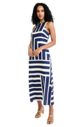 Quincy Midi Shift Dress in Intersection Stripes