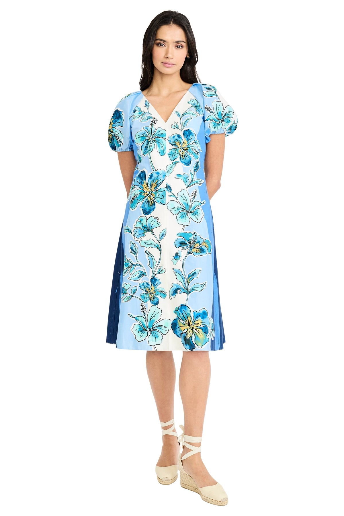Mariel Puff Sleeve Midi in Bayside Blooming - FINAL SALE