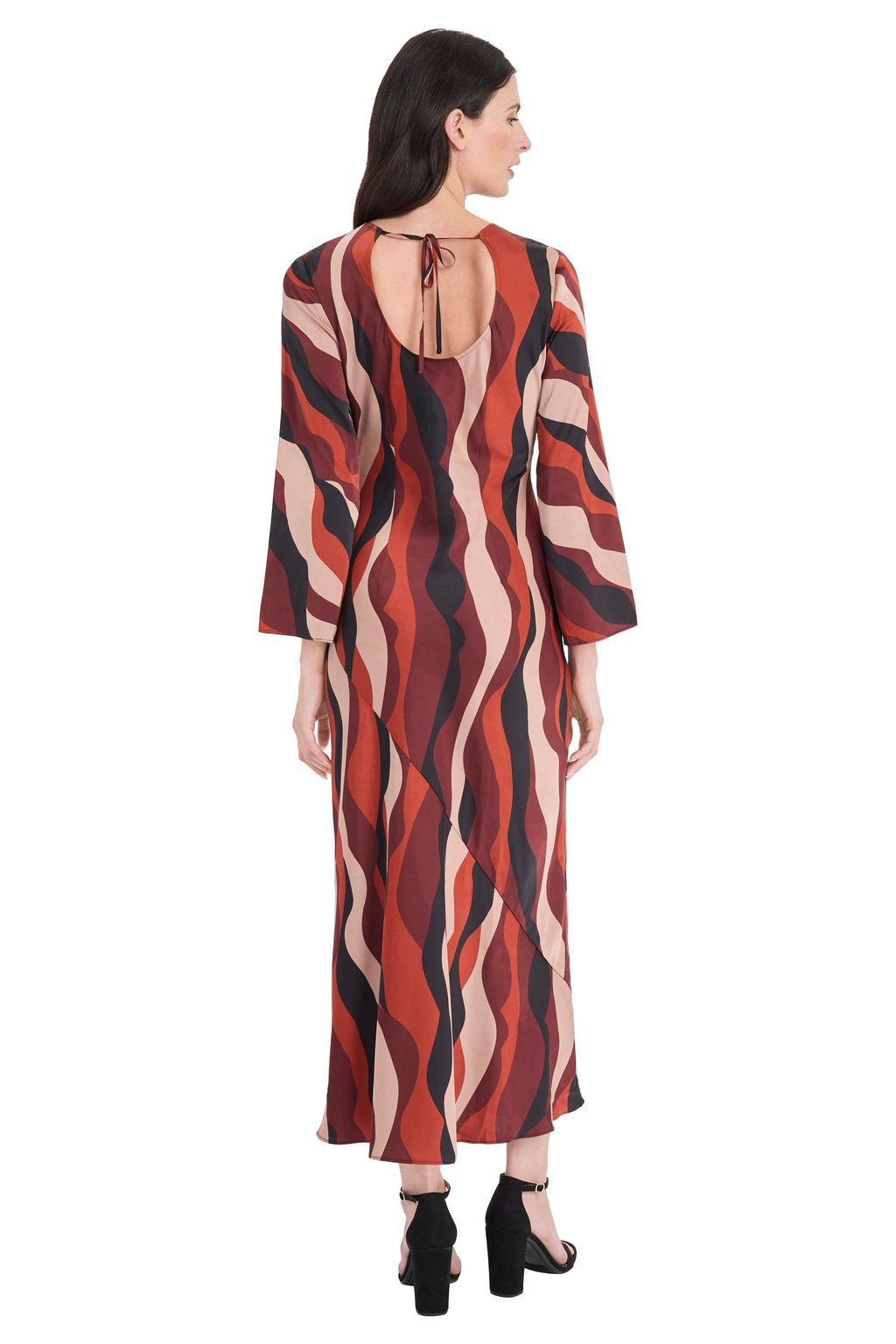 Moira Diagonal Wave Tie Back Midi Dress - FINAL SALE