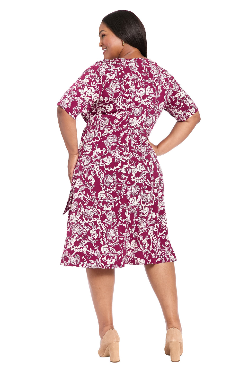 Revel Elbow Sleeve Midi in Graphic Provencal