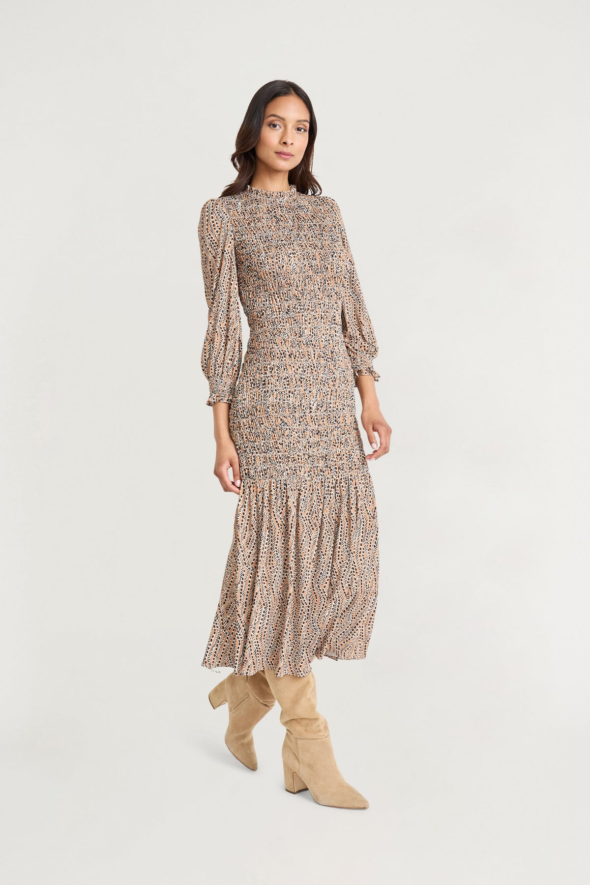 Samuel Printed Ruffled  Midi Dress - FINAL SALE