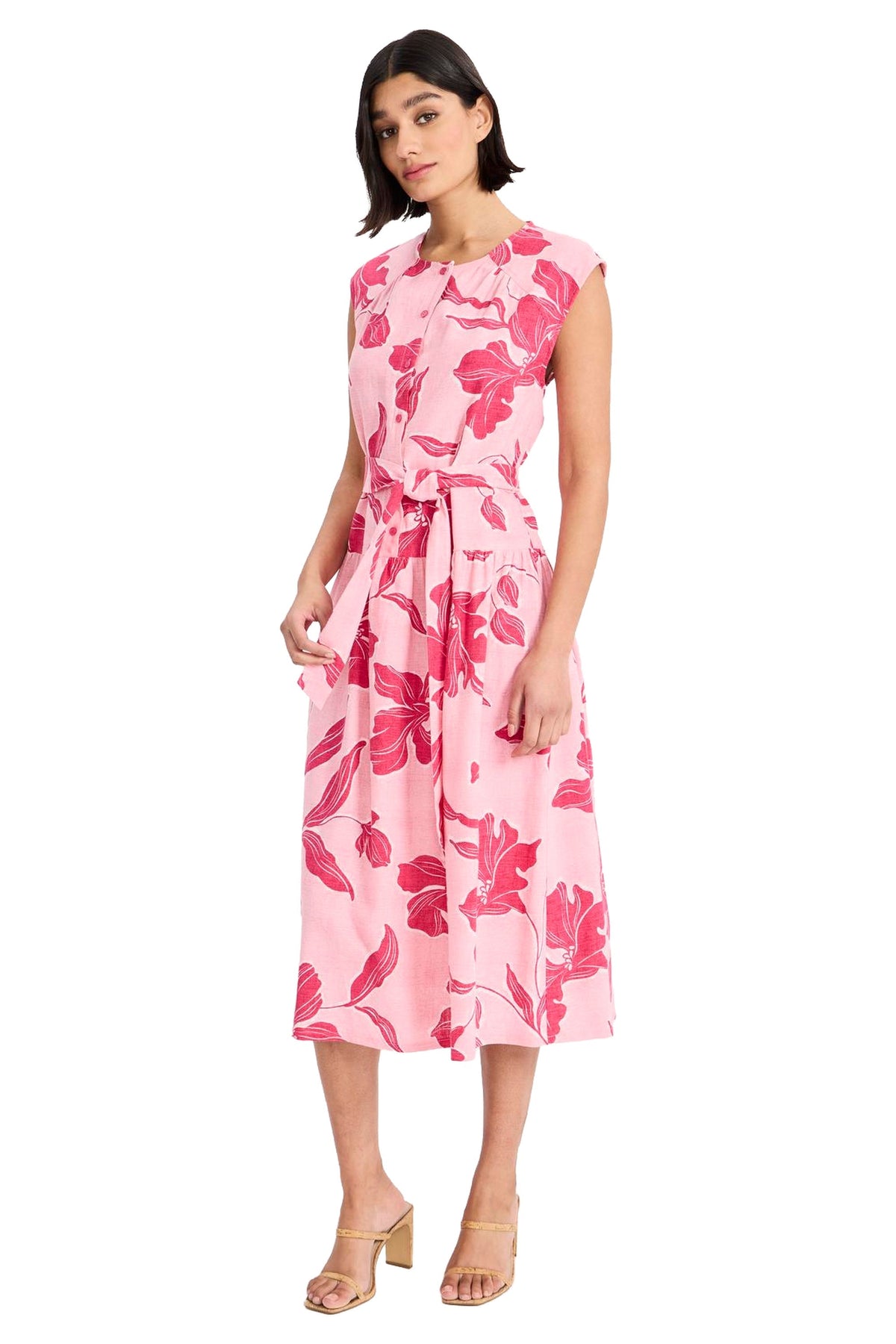 Tonia Linen Sleeveless Shirtdress Midi - FINAL SALE