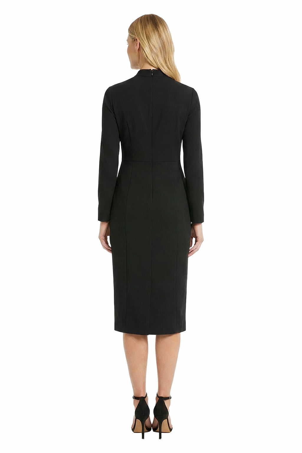 Livie Twist-Neck Keyhole Sheath Dress