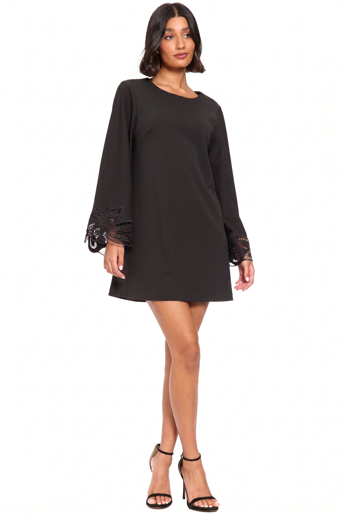 Sue A-Line Botanical with Lace Sleeves