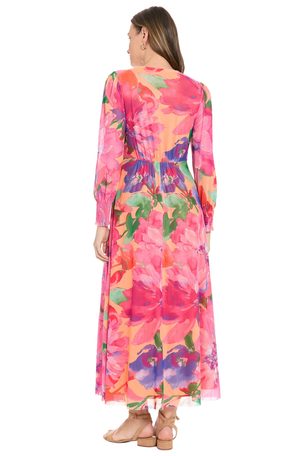 Ruth Long Bishop Sleeve Maxi in Majestic Garden