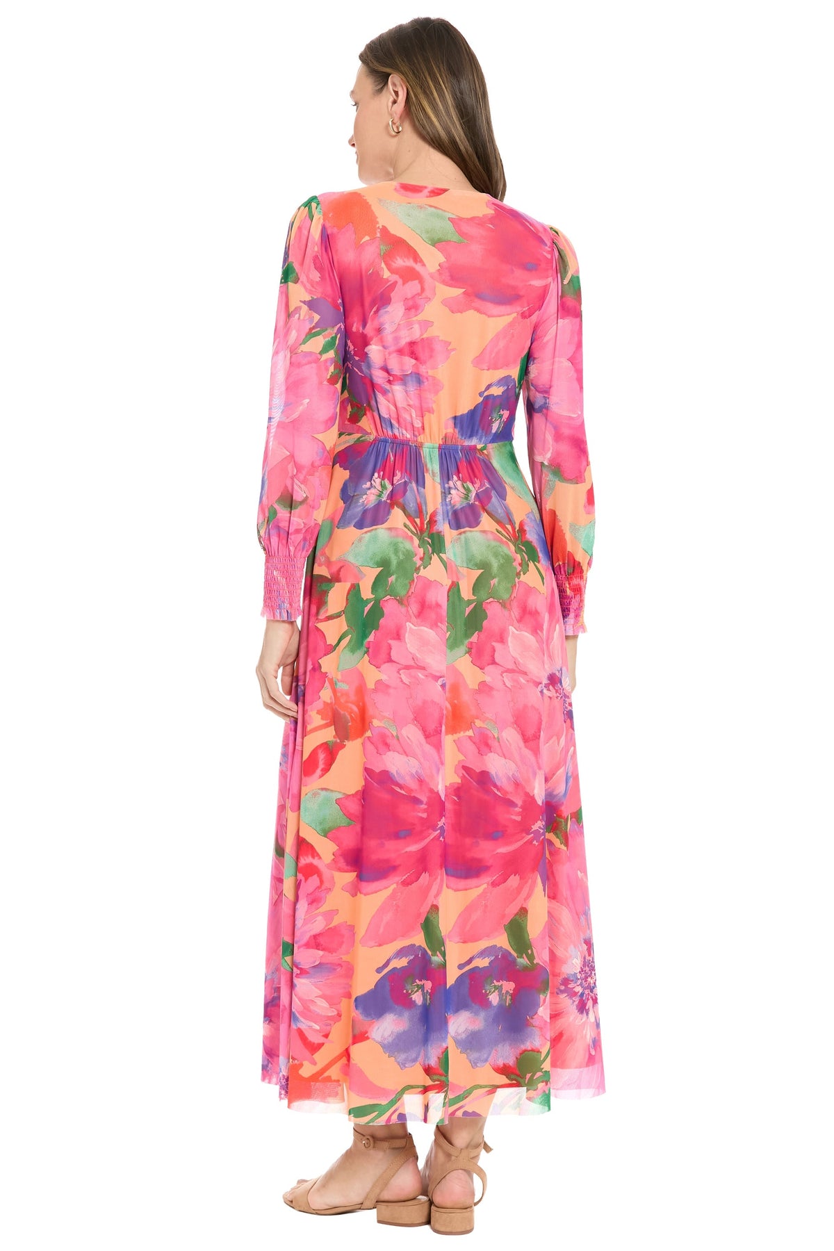 Ruth Long Bishop Sleeve Maxi in Majestic Garden