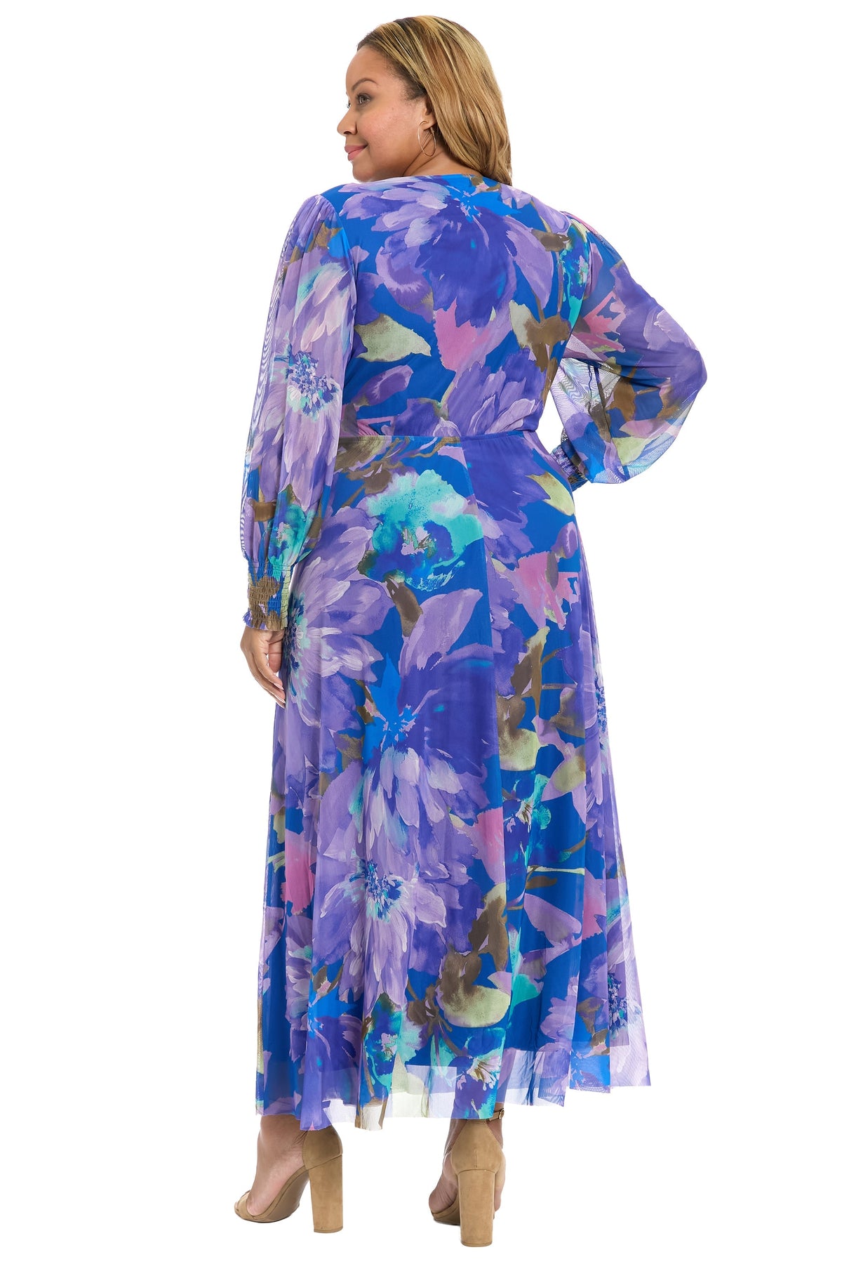 Ruth Long Bishop Sleeve Maxi in Majestic Garden