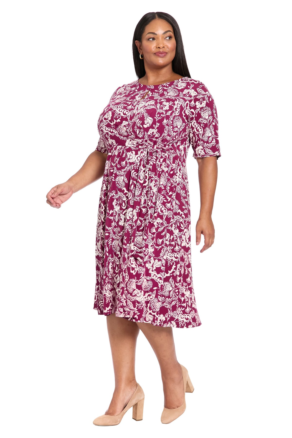 Revel Elbow Sleeve Midi in Graphic Provencal