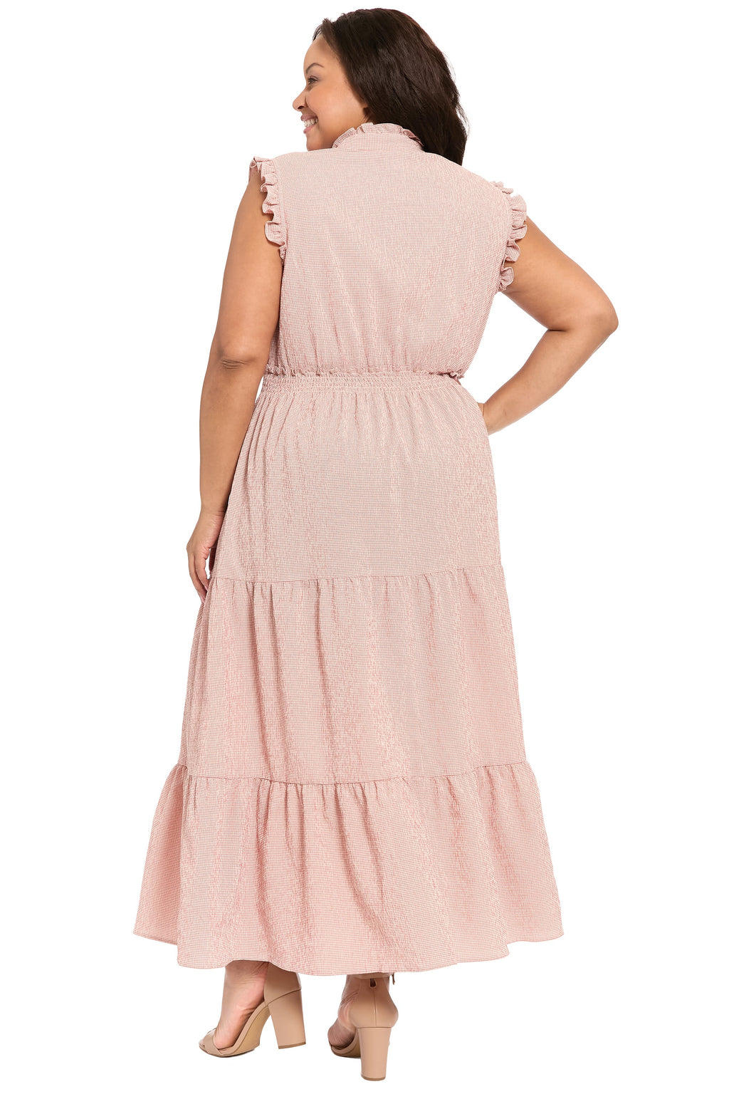 Nevis Sleeveless Maxi in Micro Check