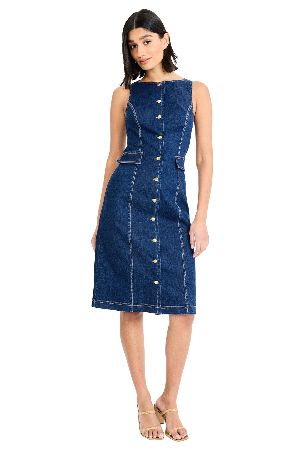 Natalie Stretch Denim Shirt Dress
