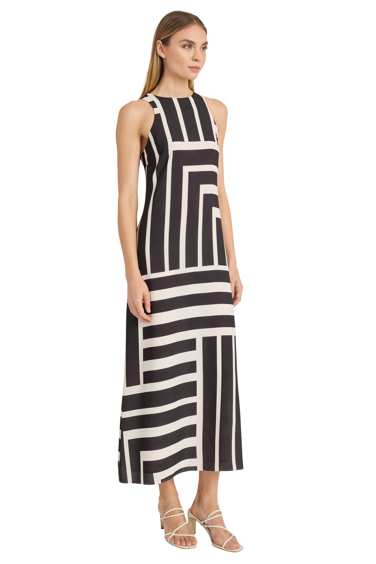 Quincy Midi Shift Dress in Intersection Stripes