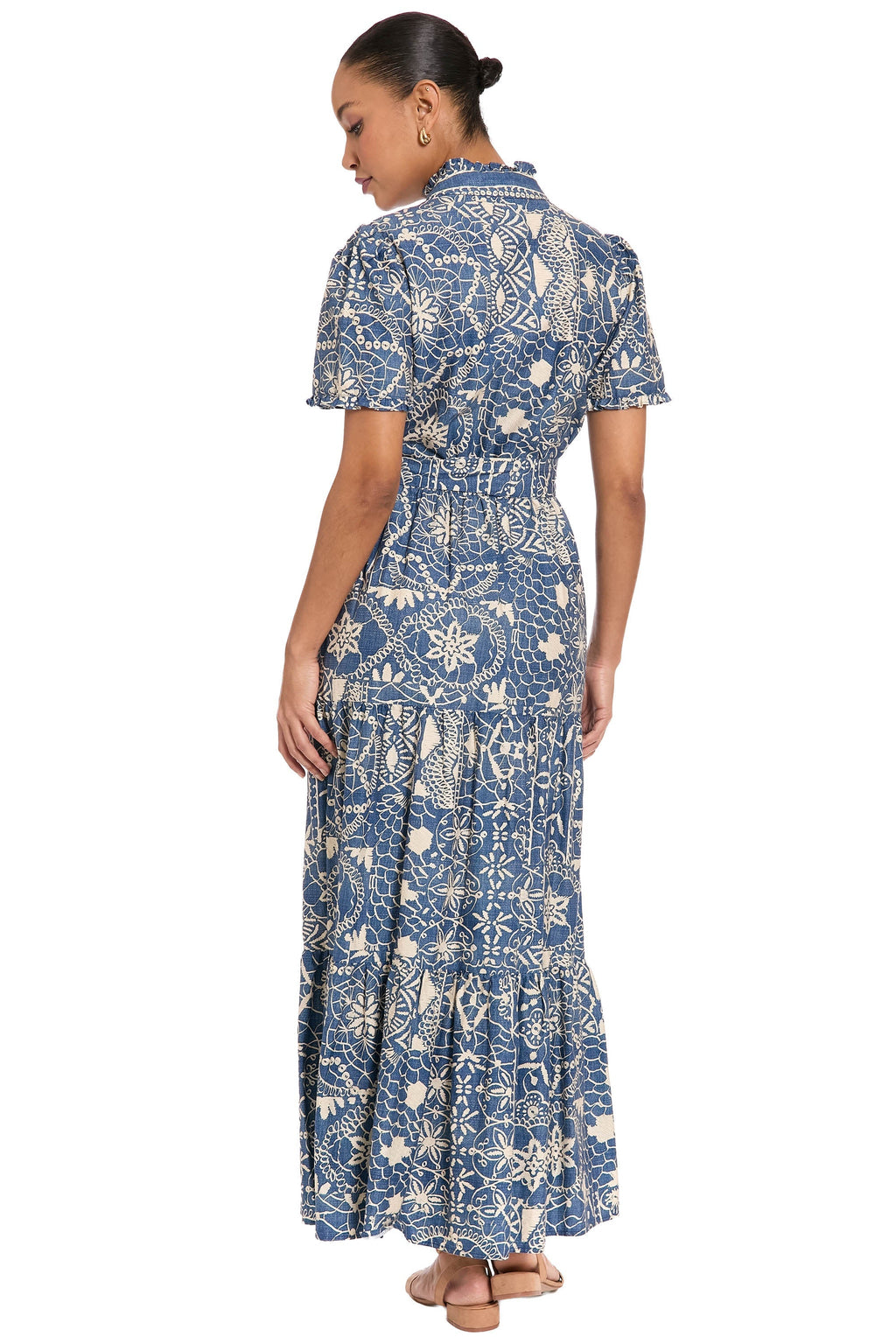 Mackenzie Printed Cotton Maxi in Lace Denim