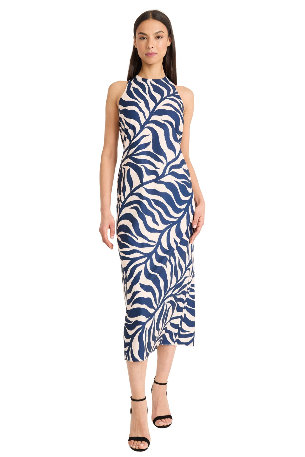 Quincy Midi Shift Dress in Leaf Wave