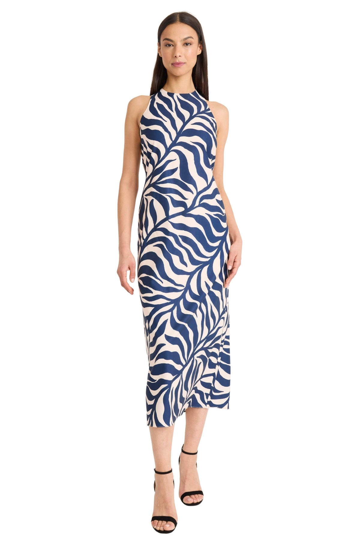 Quincy Midi Shift Dress in Leaf Wave