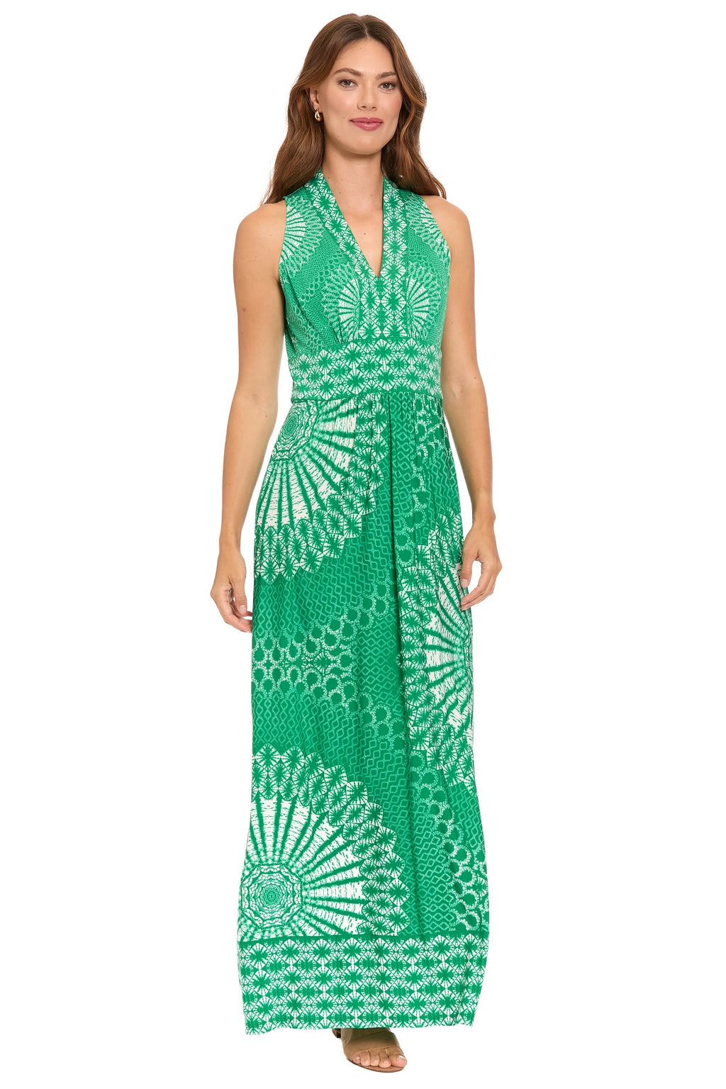McKay V-Neck Halter Maxi in Boho Wheels