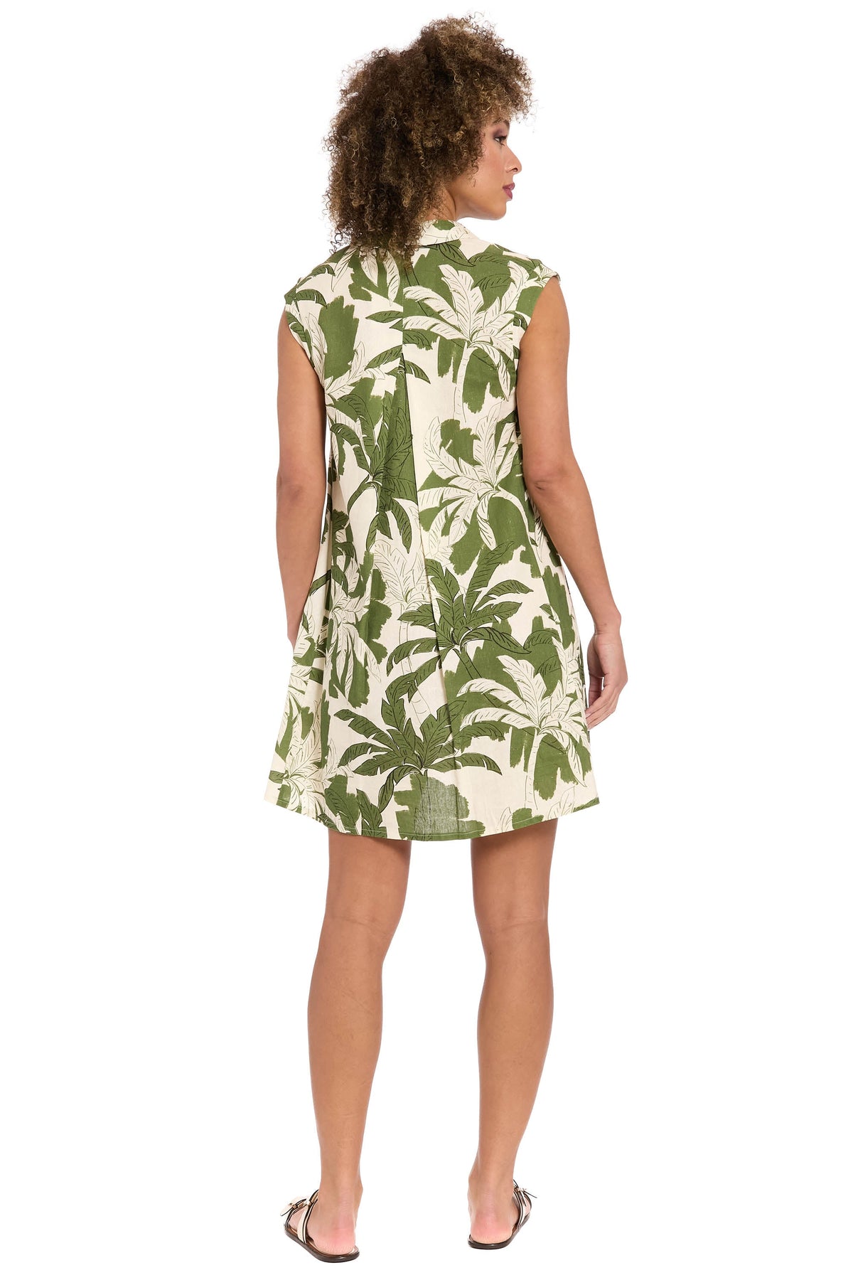Tessa Collared Sleeveless Linen Dress